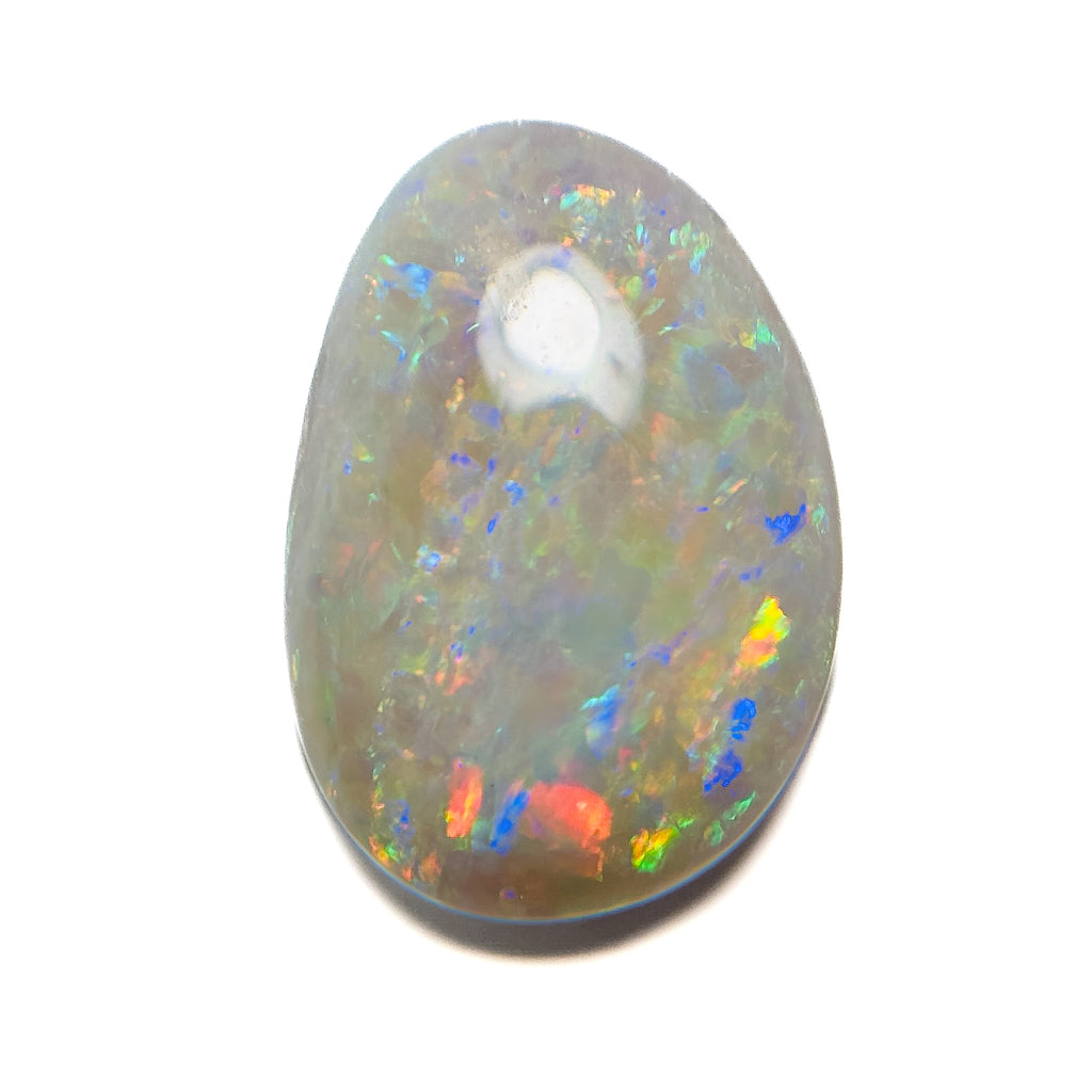 White Opal Multicolour 18x13x5 Cabochon Freeform 6.9 Carat