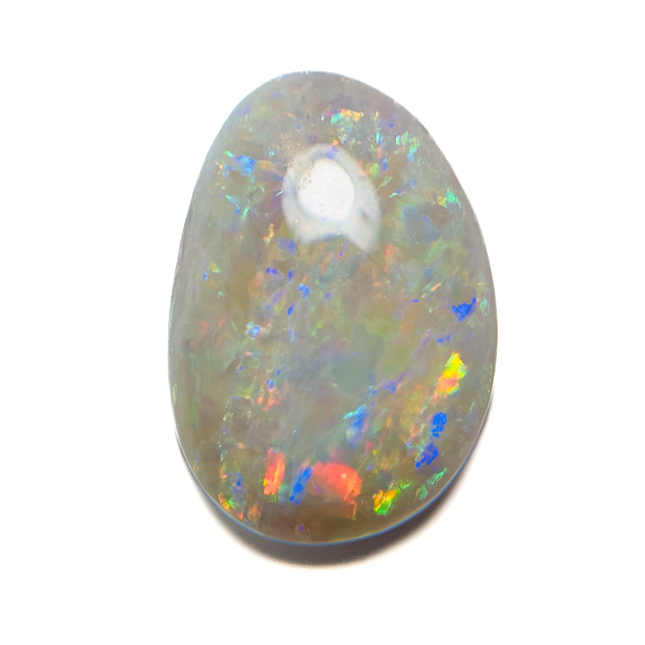 White Opal Multicolour 18x13x5 Cabochon Freeform 6.9 Carat