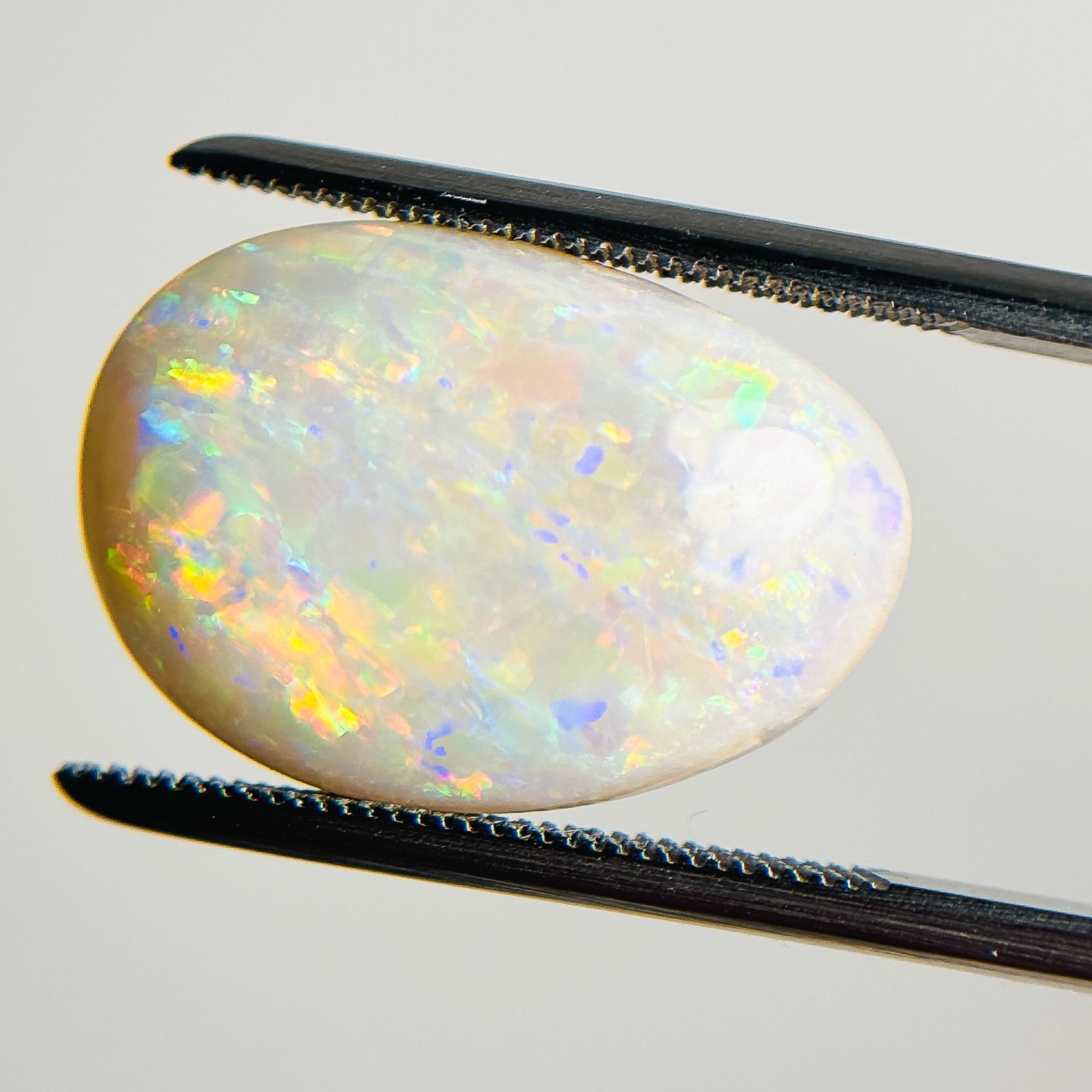 White Opal Multicolour 18x13x5 Cabochon Freeform 6.9 Carat