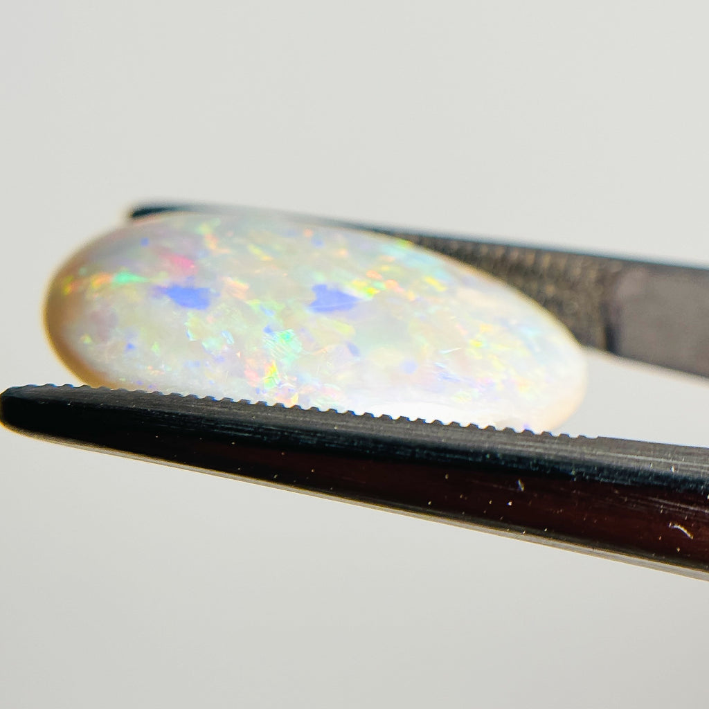 White Opal Multicolour 18x13x5 Cabochon Freeform 6.9 Carat