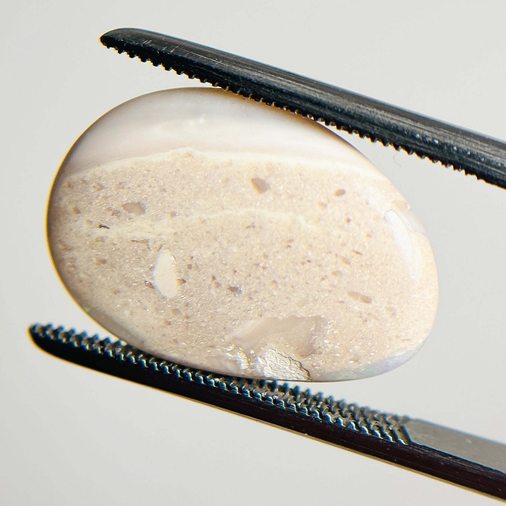 White Opal Multicolour 18x13x5 Cabochon Freeform 6.9 Carat