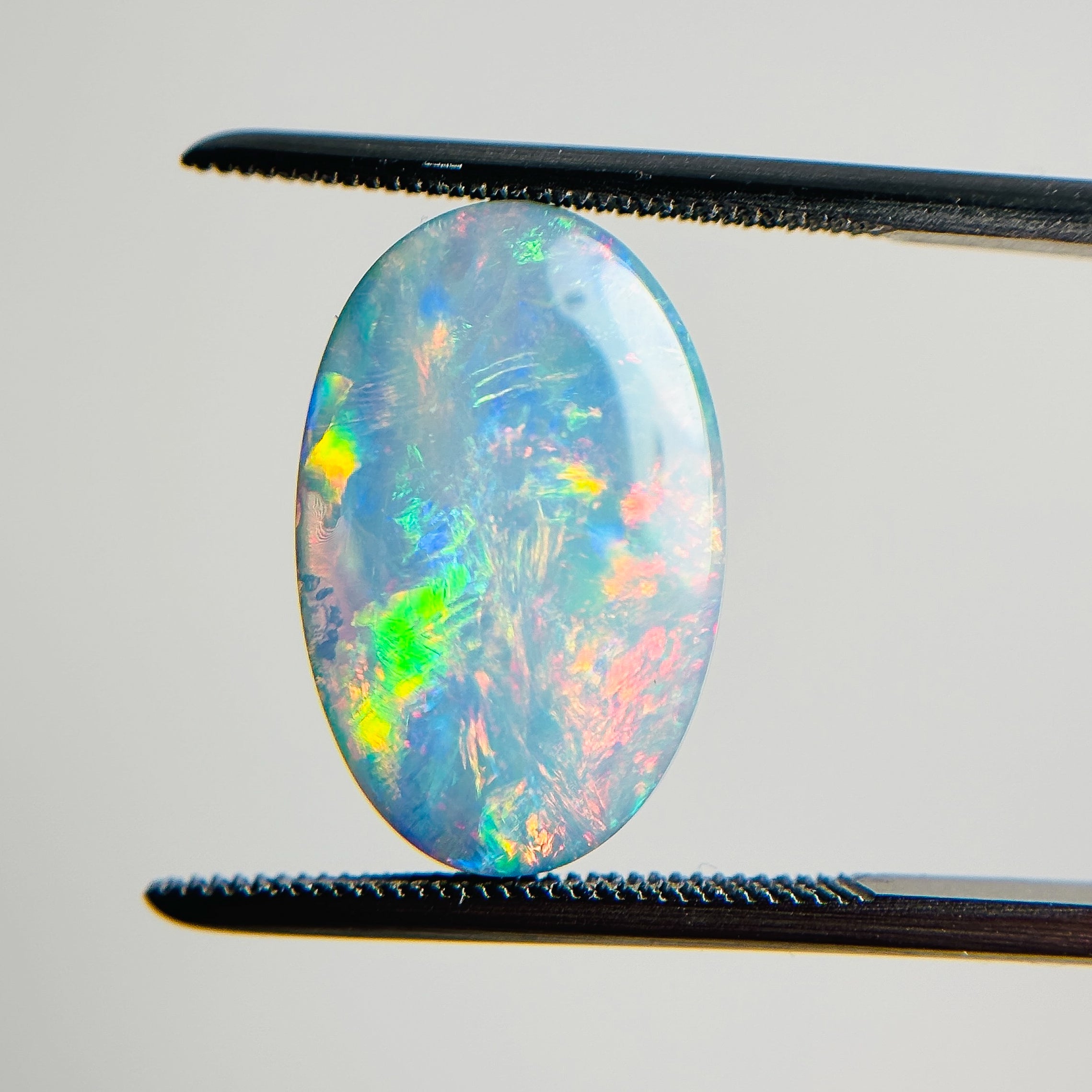 Doublet Opal Red Multicolour 17x11x5 Cabochon Oval 7.25 Carat
