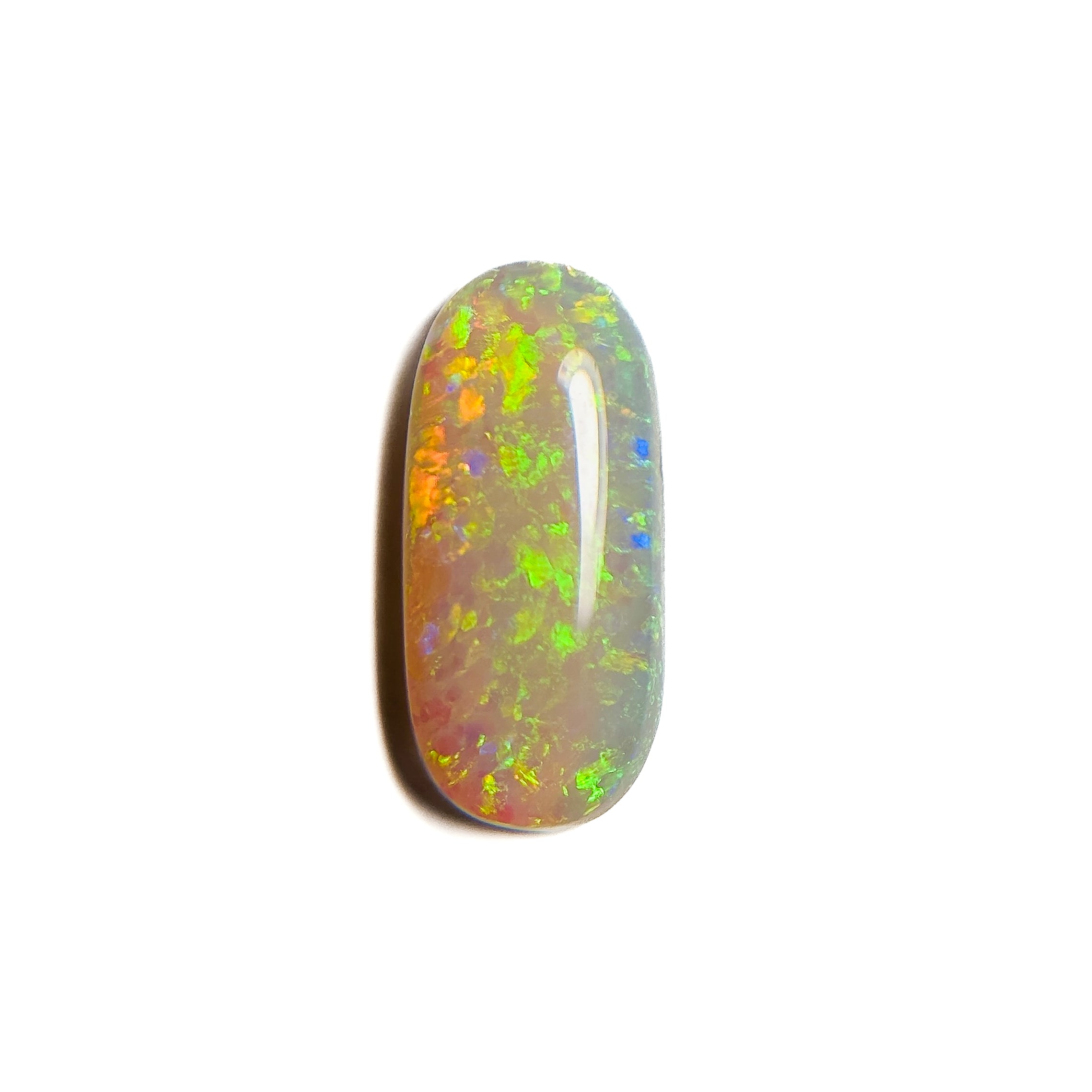 Crystal Opal Green Multicolour 14x7x3.5 Cabochon Oval 2.25 Carat