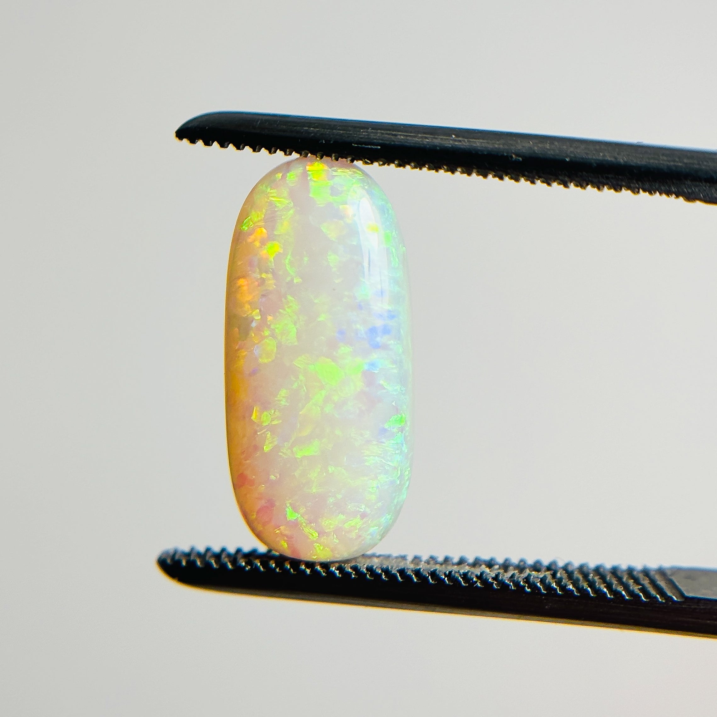 Crystal Opal Green Multicolour 14x7x3.5 Cabochon Oval 2.25 Carat