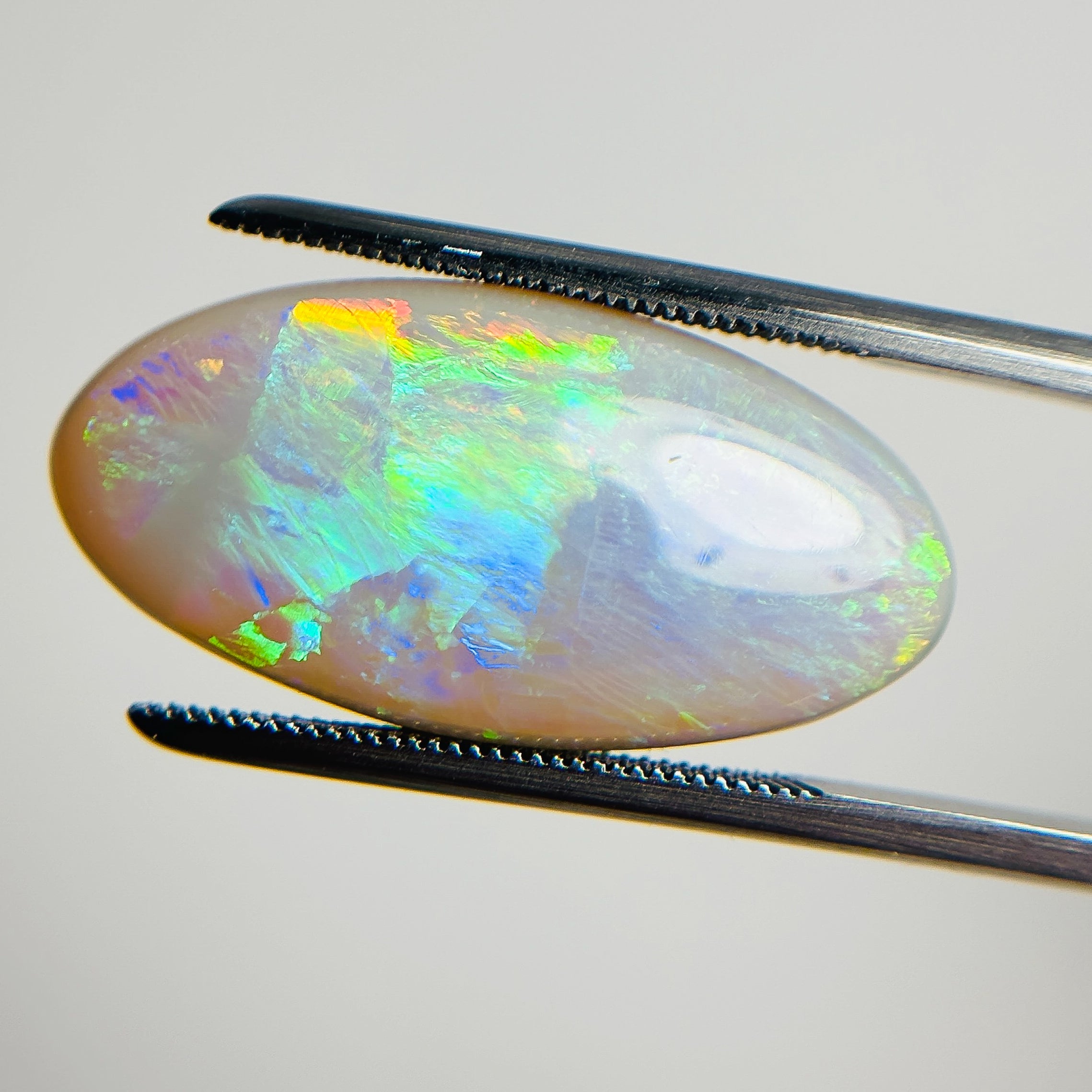 Semi Black Opal Green Multicolour 24x12x5 Cabochon Marquise 10.3 Carat