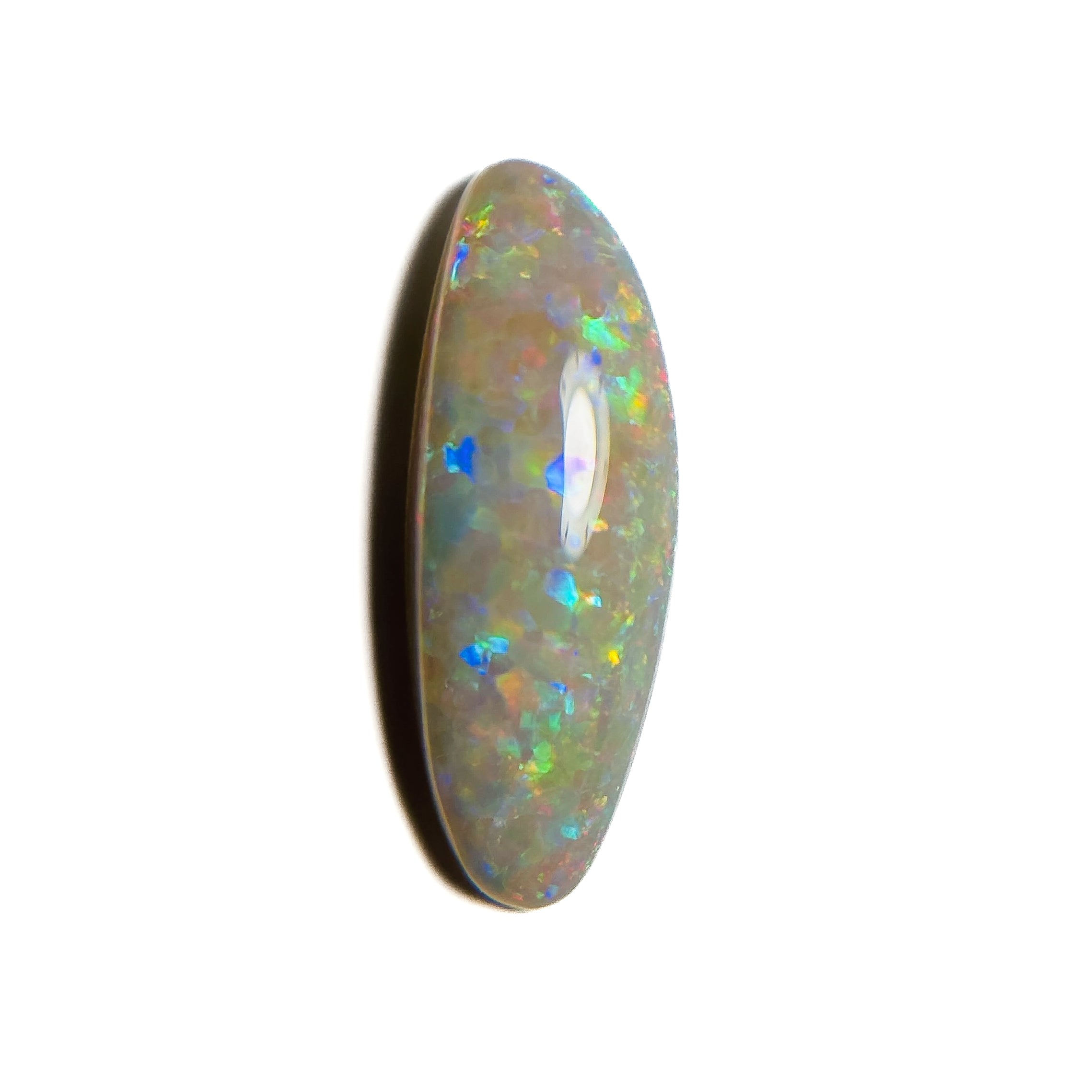 White Opal Multicolour 17x6x4 Cabochon Freeform 2.8 Carat