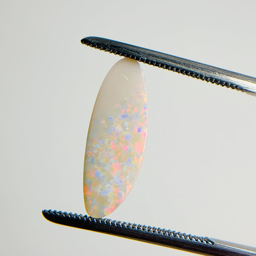 White Opal Multicolour 17x6x4 Cabochon Freeform 2.8 Carat