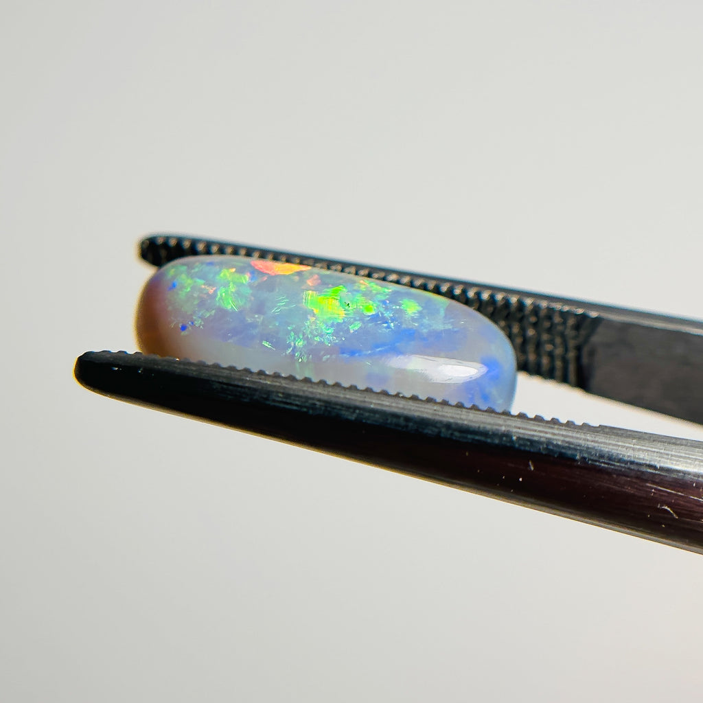Semi Black Opal Red Multicolour 15x7x5 Cabochon Freeform 3.4 Carat