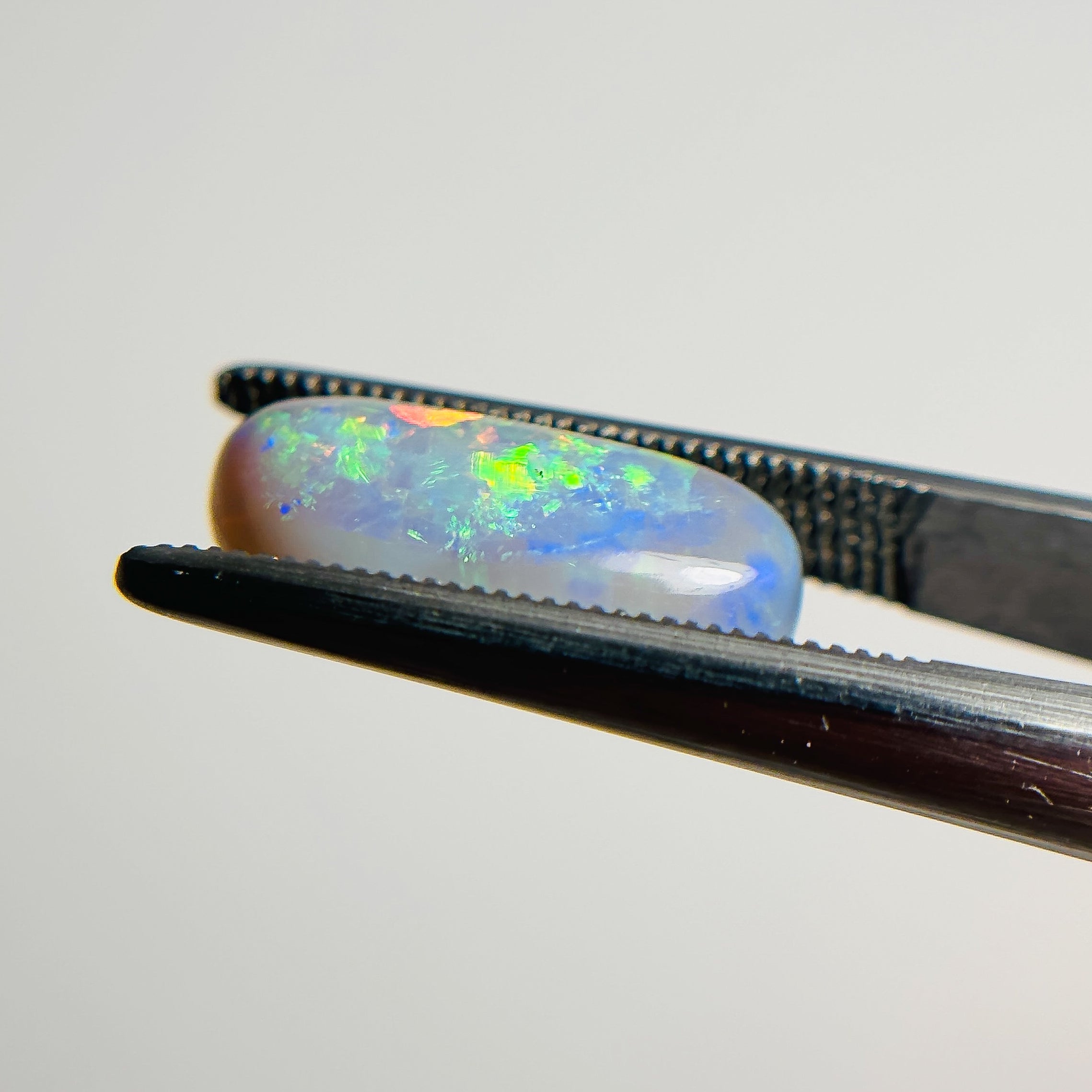 Semi Black Opal Red Multicolour 15x7x5 Cabochon Freeform 3.4 Carat