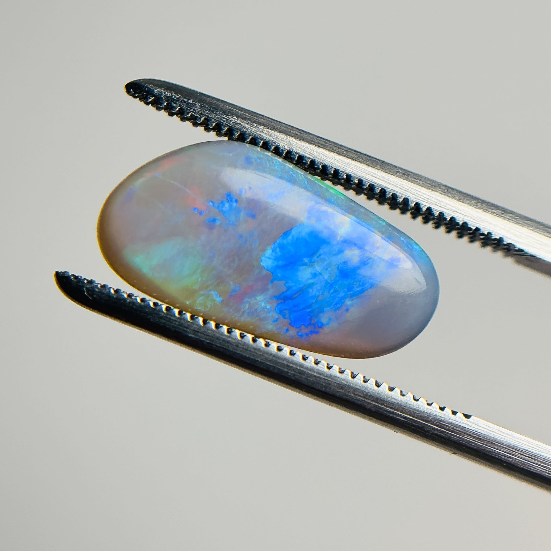 Semi Black Opal Red Multicolour 15x7x5 Cabochon Freeform 3.4 Carat
