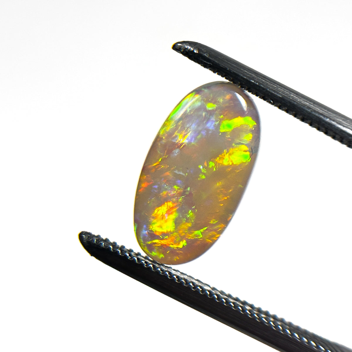 Crystal Opal Red Multicolour 12x7x3 Cabochon Oval 1.6 Carat