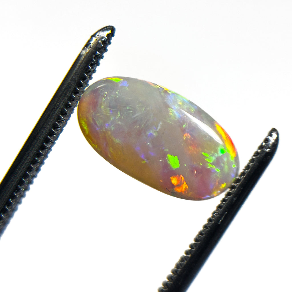 Crystal Opal Red Multicolour 12x7x3 Cabochon Oval 1.6 Carat