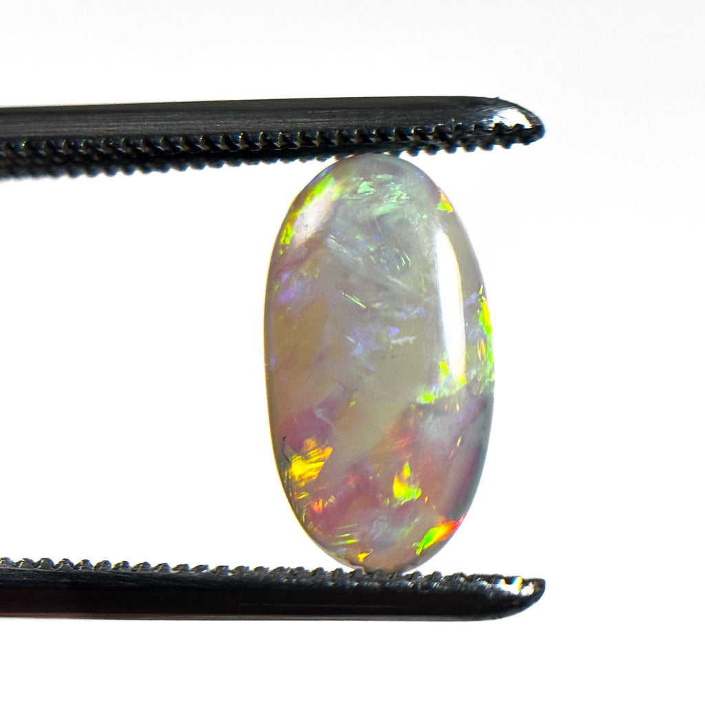 Crystal Opal Red Multicolour 12x7x3 Cabochon Oval 1.6 Carat