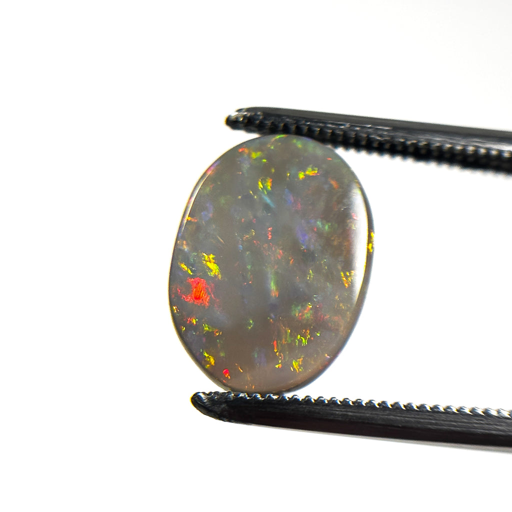 Semi Black Opal Multicolour 12x9x2 Cabochon Oval 1.9 Carat
