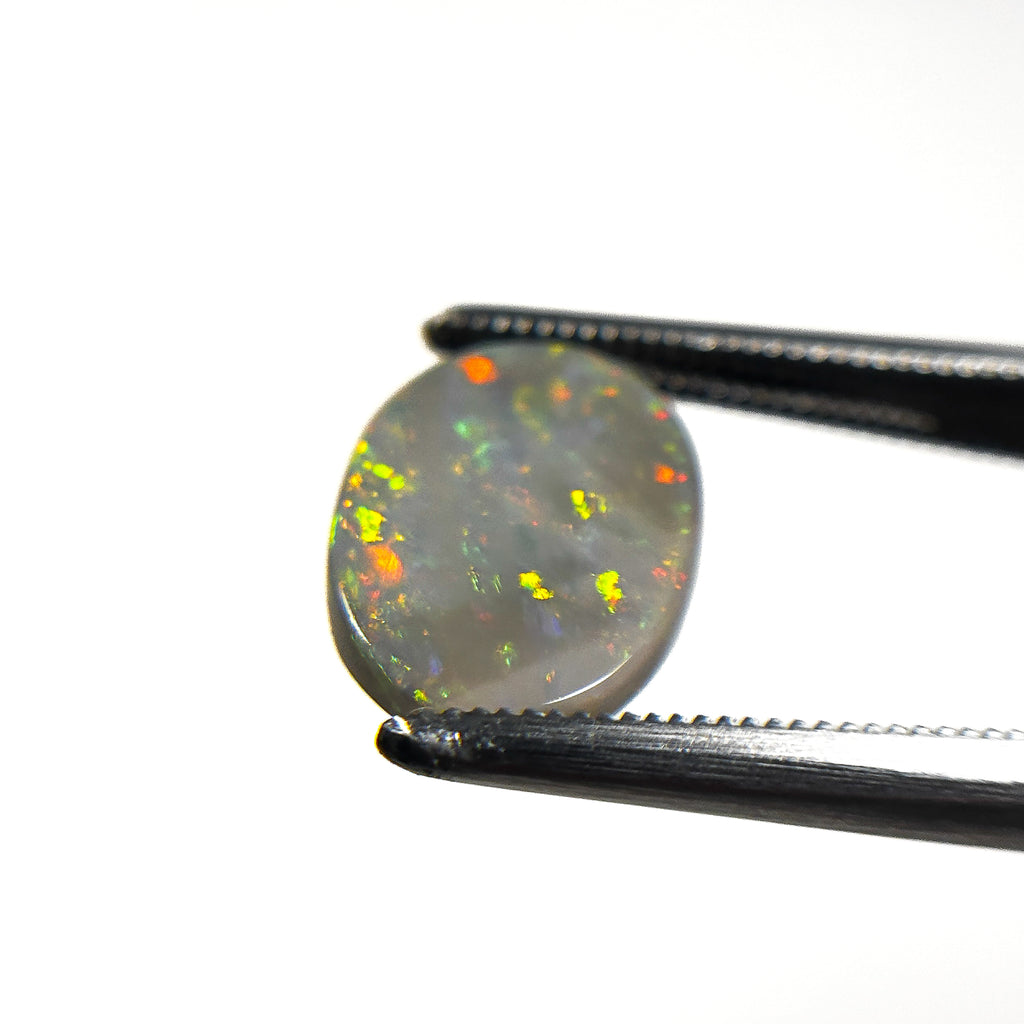 Semi Black Opal Multicolour 12x9x2 Cabochon Oval 1.9 Carat