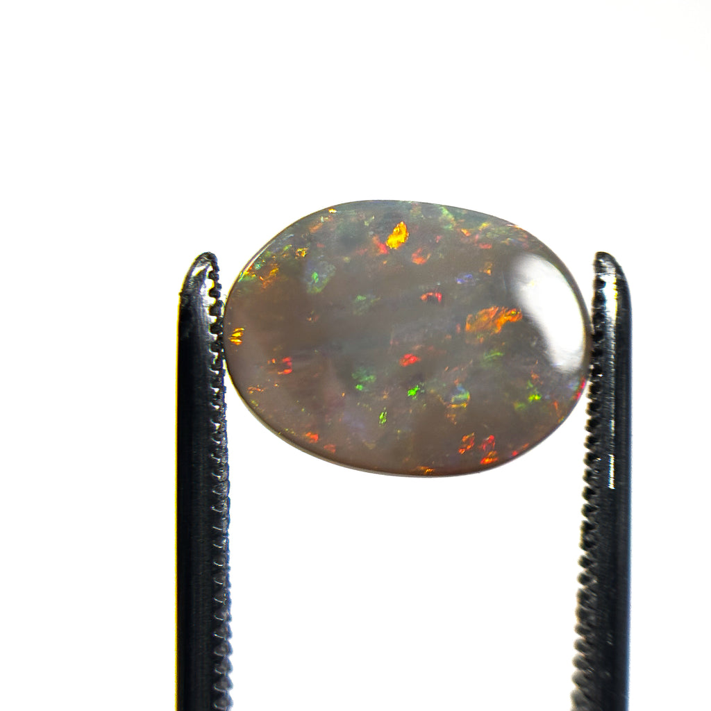 Semi Black Opal Multicolour 12x9x2 Cabochon Oval 1.9 Carat