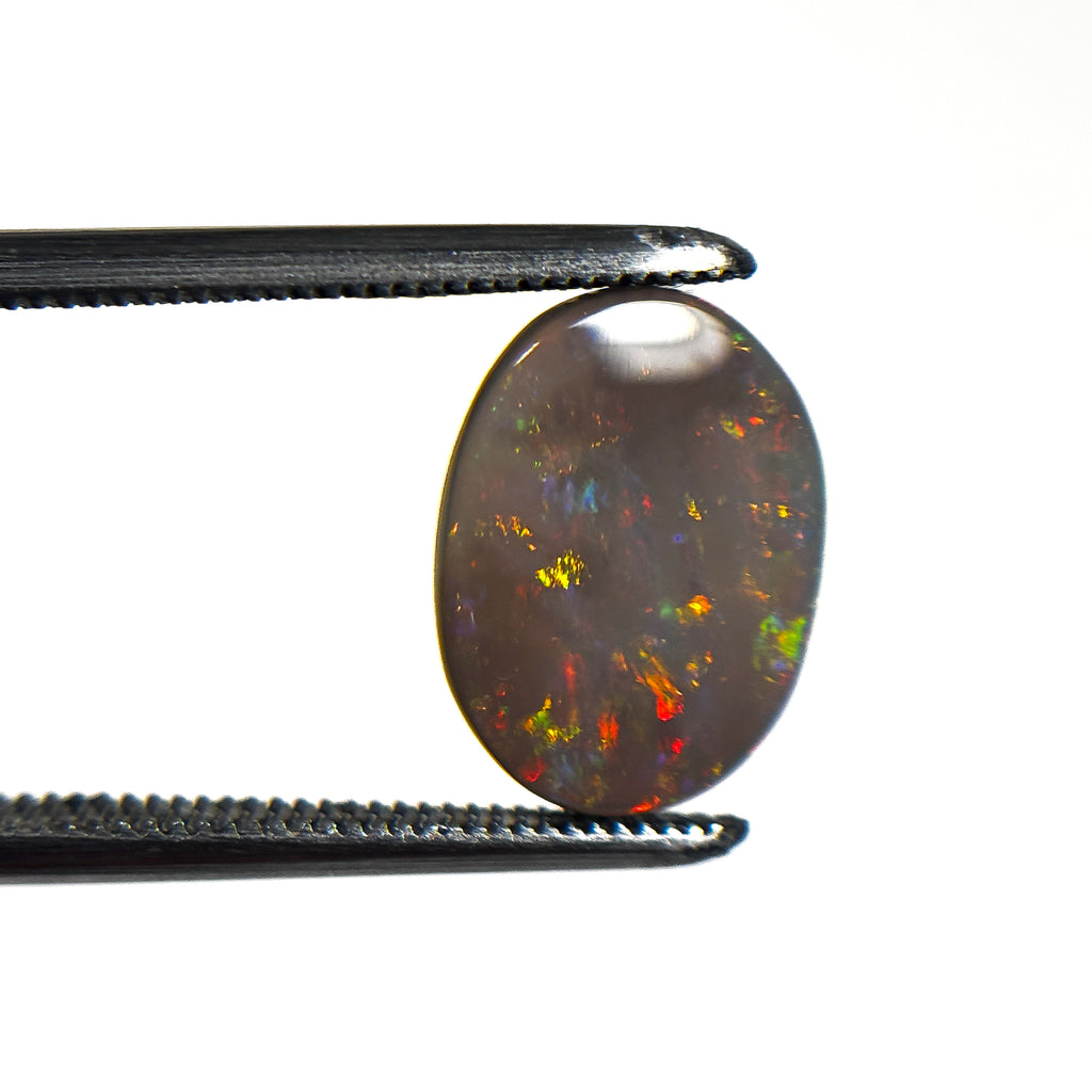 Semi Black Opal Multicolour 12x9x2 Cabochon Oval 1.9 Carat