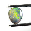 Semi Black Opal Green Multicolour 11x9x3 Cabochon Pear 1.95 Carat