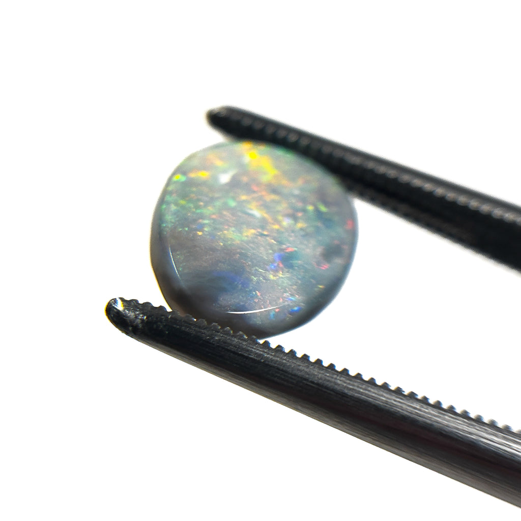 Semi Black Opal Green Multicolour 11x9x3 Cabochon Pear 1.95 Carat