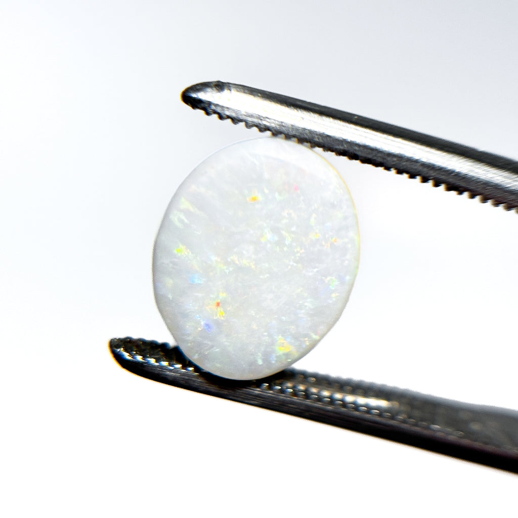 White Opal Multicolour 10.5x8.5x3 Cabochon Oval 1.75 Carat