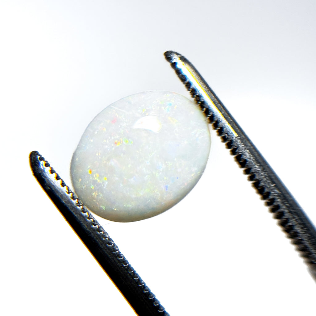 White Opal Multicolour 10.5x8.5x3 Cabochon Oval 1.75 Carat