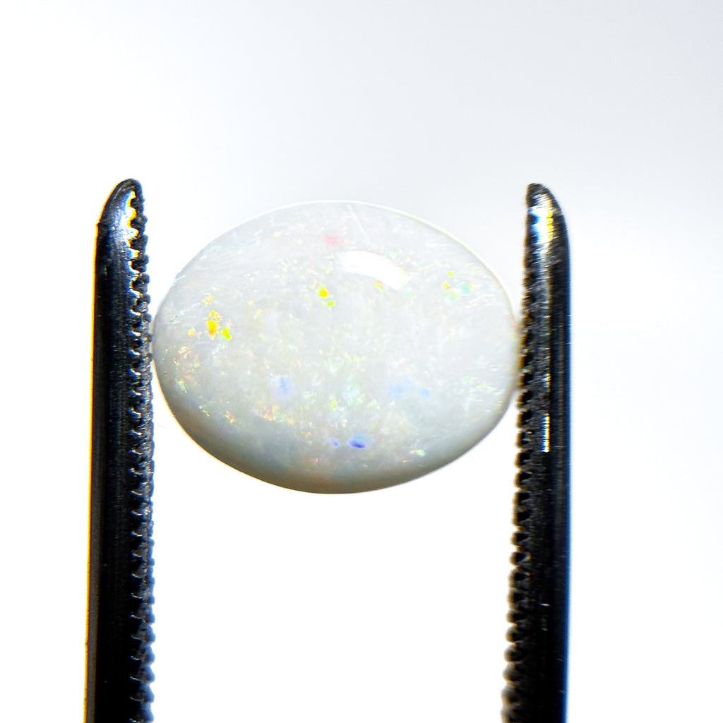 White Opal Multicolour 10.5x8.5x3 Cabochon Oval 1.75 Carat