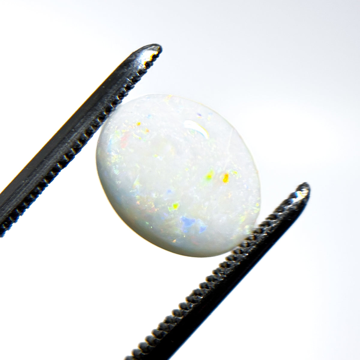 White Opal Multicolour 10.5x8.5x3 Cabochon Oval 1.75 Carat