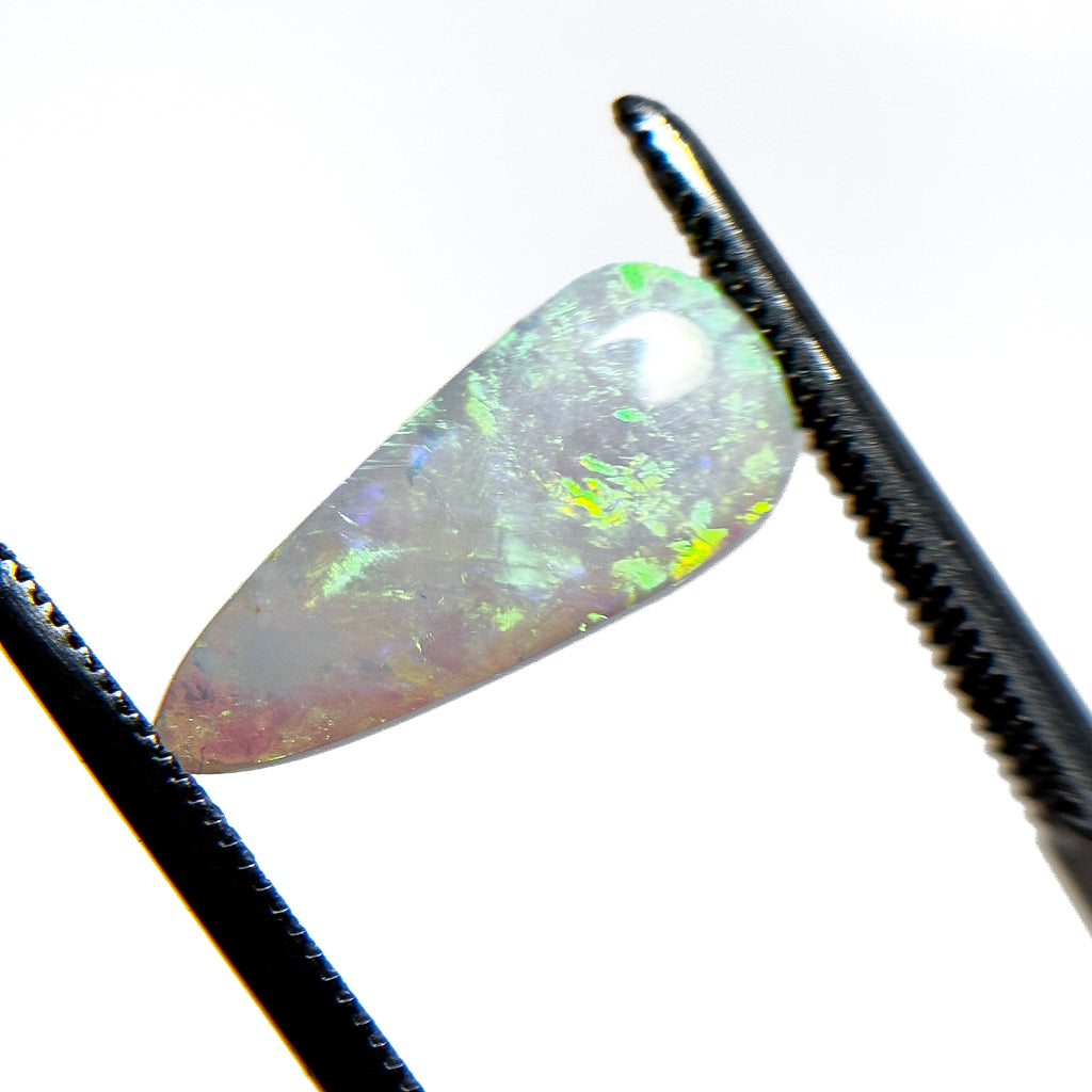 Crystal Opal Green Multicolour 15x7x2.5 Cabochon Pear 1.65 Carat