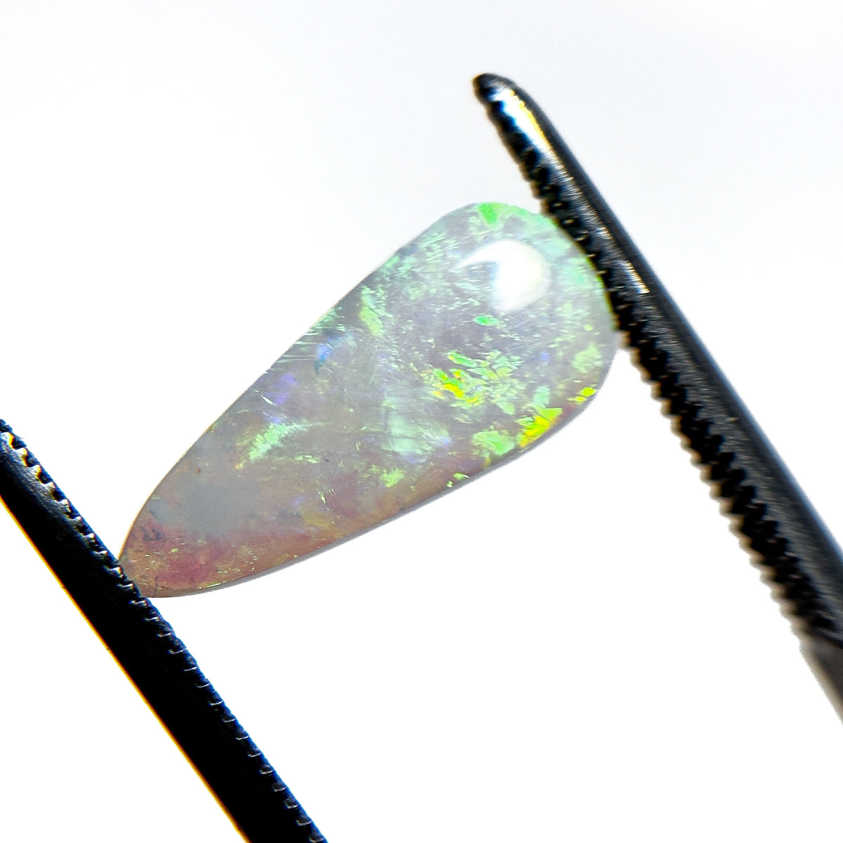 Crystal Opal Green Multicolour 15x7x2.5 Cabochon Pear 1.65 Carat