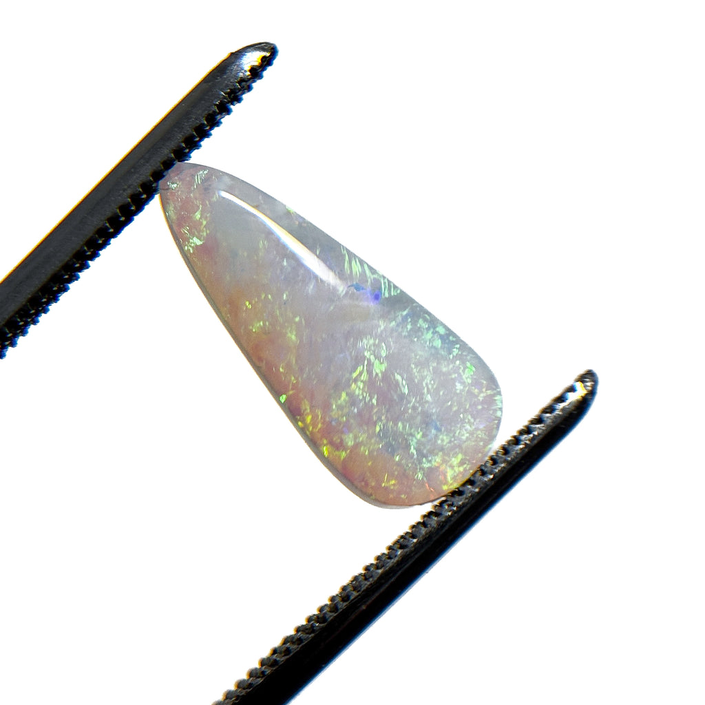 Crystal Opal Green Multicolour 15x7x2.5 Cabochon Pear 1.65 Carat