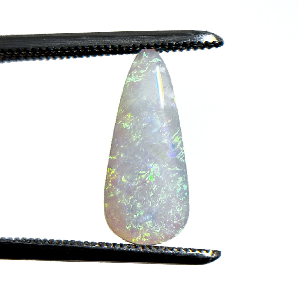 Crystal Opal Green Multicolour 15x7x2.5 Cabochon Pear 1.65 Carat