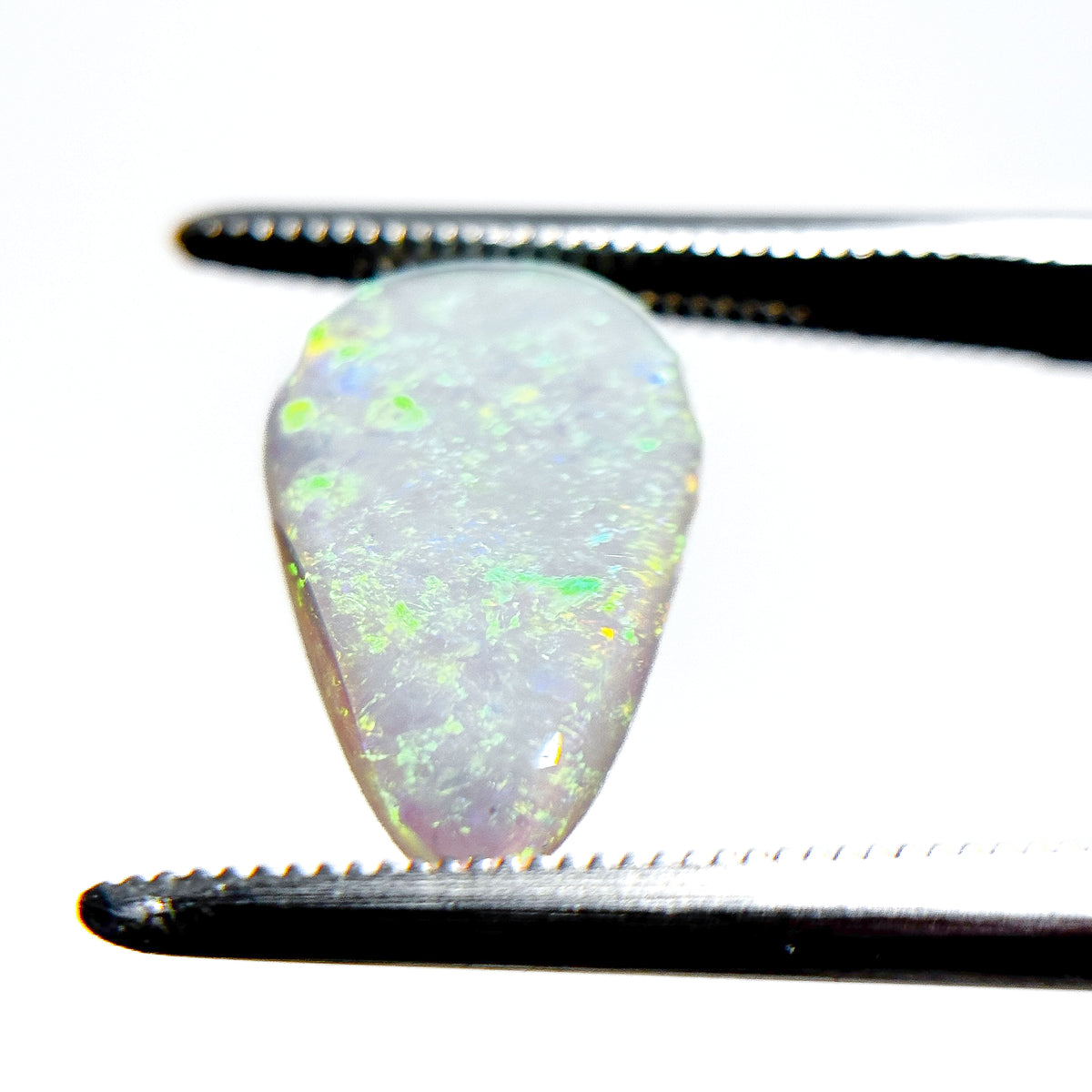 Crystal Opal Green Multicolour 14x9x3 Cabochon Pear 2.3 Carat