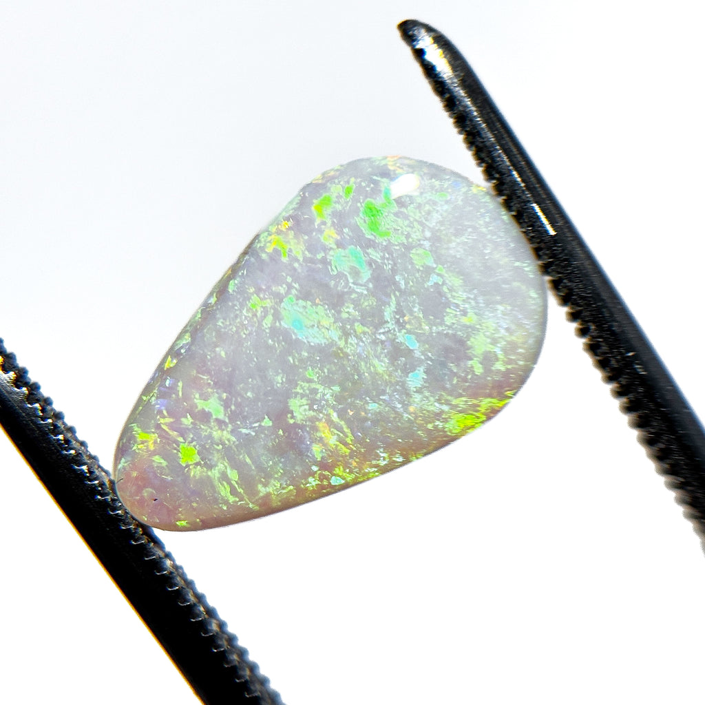 Crystal Opal Green Multicolour 14x9x3 Cabochon Pear 2.3 Carat