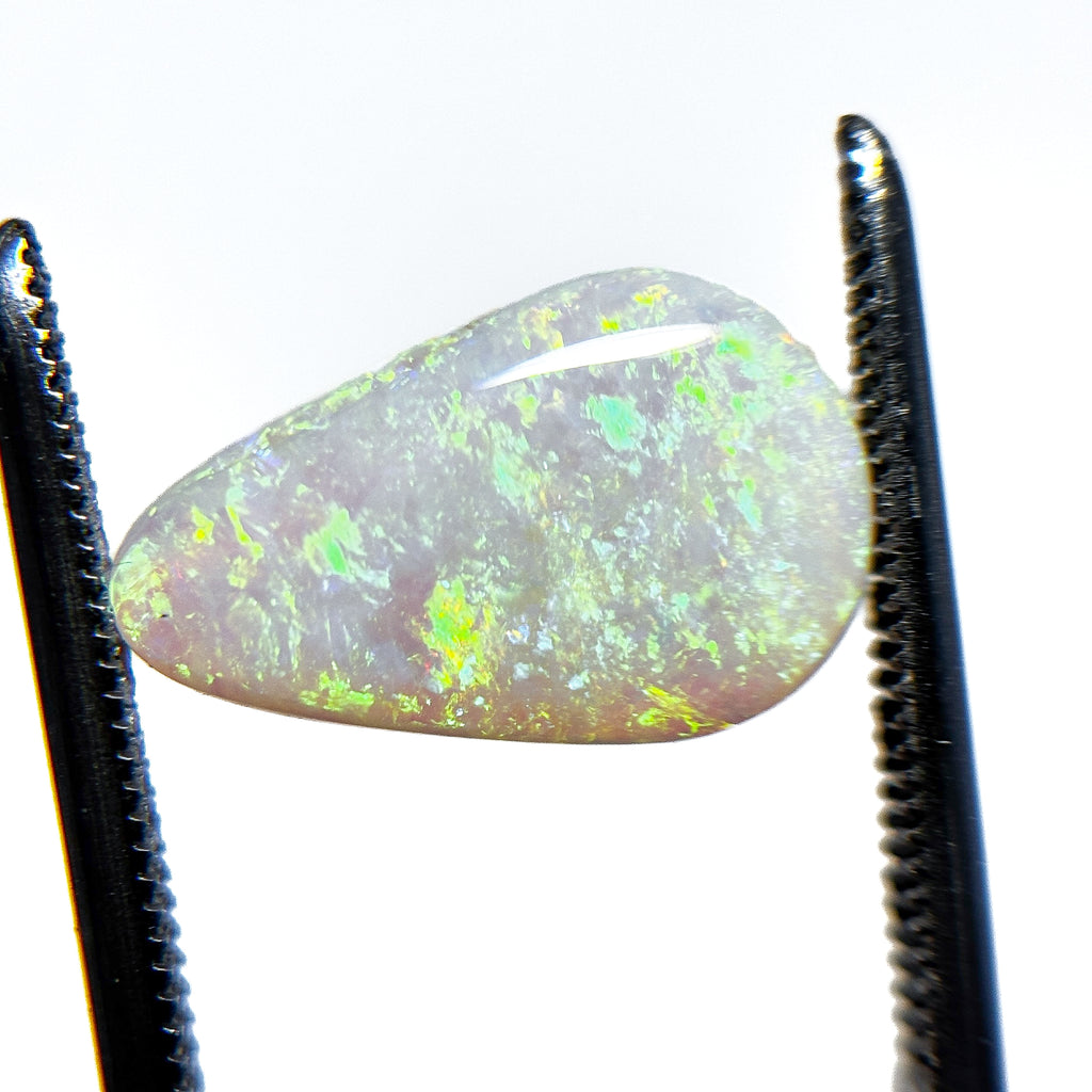 Crystal Opal Green Multicolour 14x9x3 Cabochon Pear 2.3 Carat