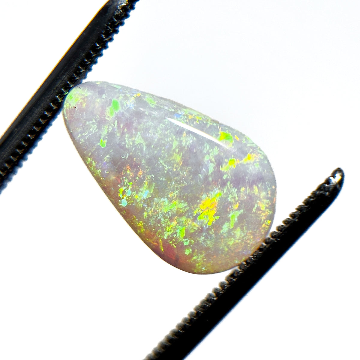 Crystal Opal Green Multicolour 14x9x3 Cabochon Pear 2.3 Carat