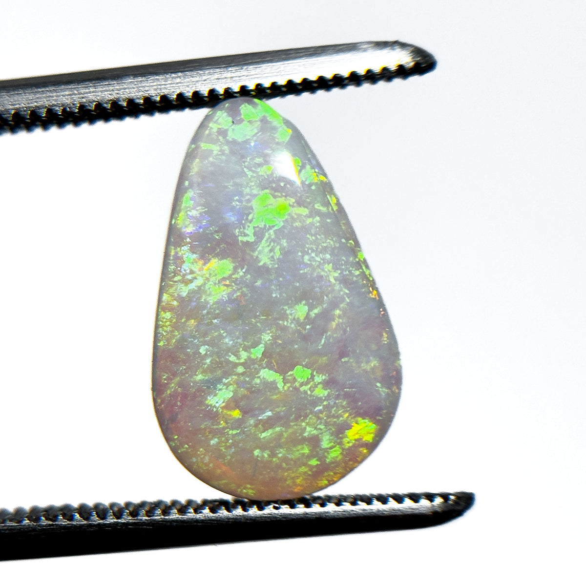 Crystal Opal Green Multicolour 14x9x3 Cabochon Pear 2.3 Carat