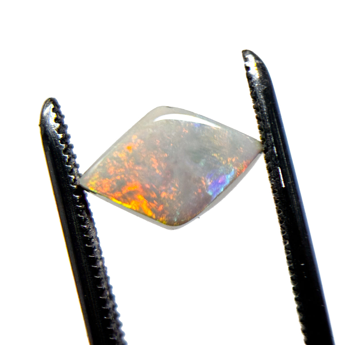 White Opal Red Multicolour 10x7x4 Cabochon Kite 1.55 Carat
