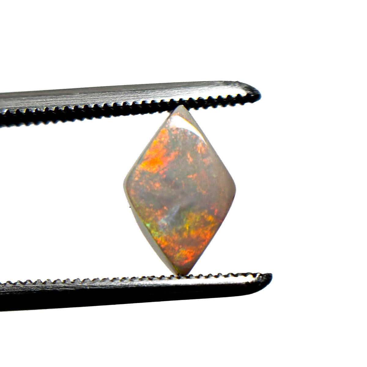 White Opal Red Multicolour 10x7x4 Cabochon Kite 1.55 Carat