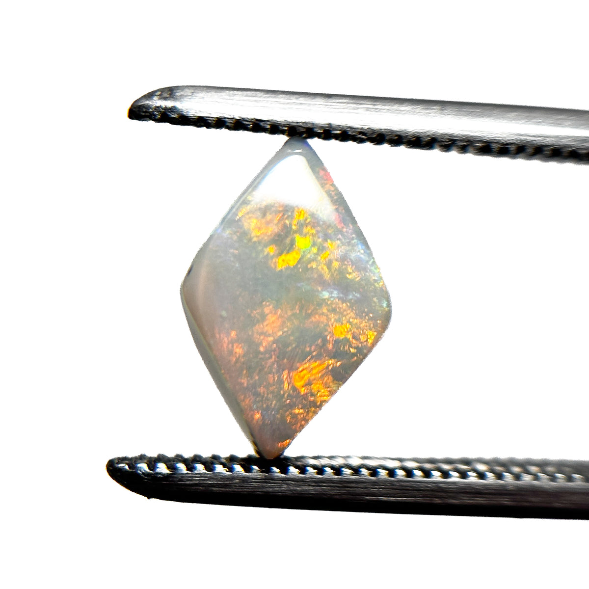 White Opal Red Multicolour 10x7x4 Cabochon Kite 1.55 Carat