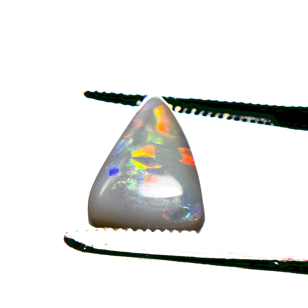 White Opal Red Multicolour 10x7x4 Cabochon Pear 1.65 Carat
