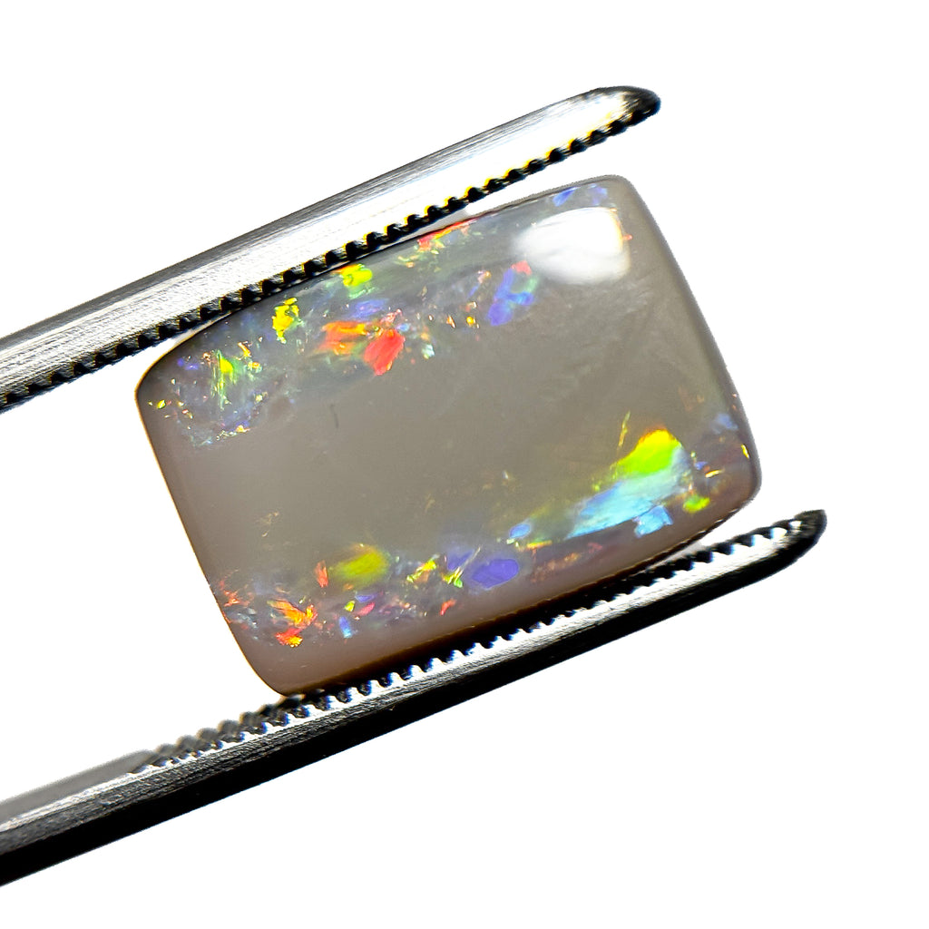 Semi Black Opal Multicolour 14x10x4 Cabochon Rectangle 4.9 Carat