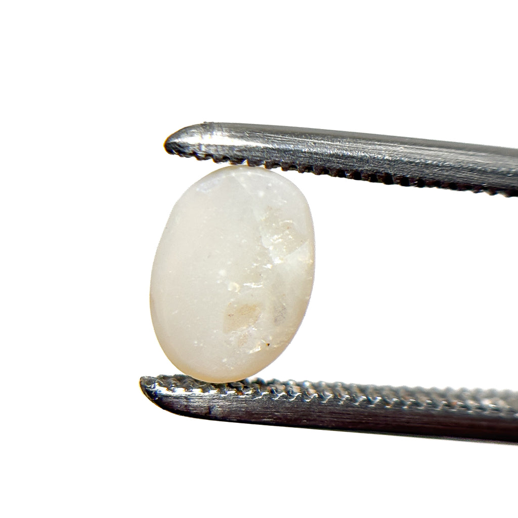 White Opal Multicolour 8x6x3 Cabochon Oval 0.95 Carat