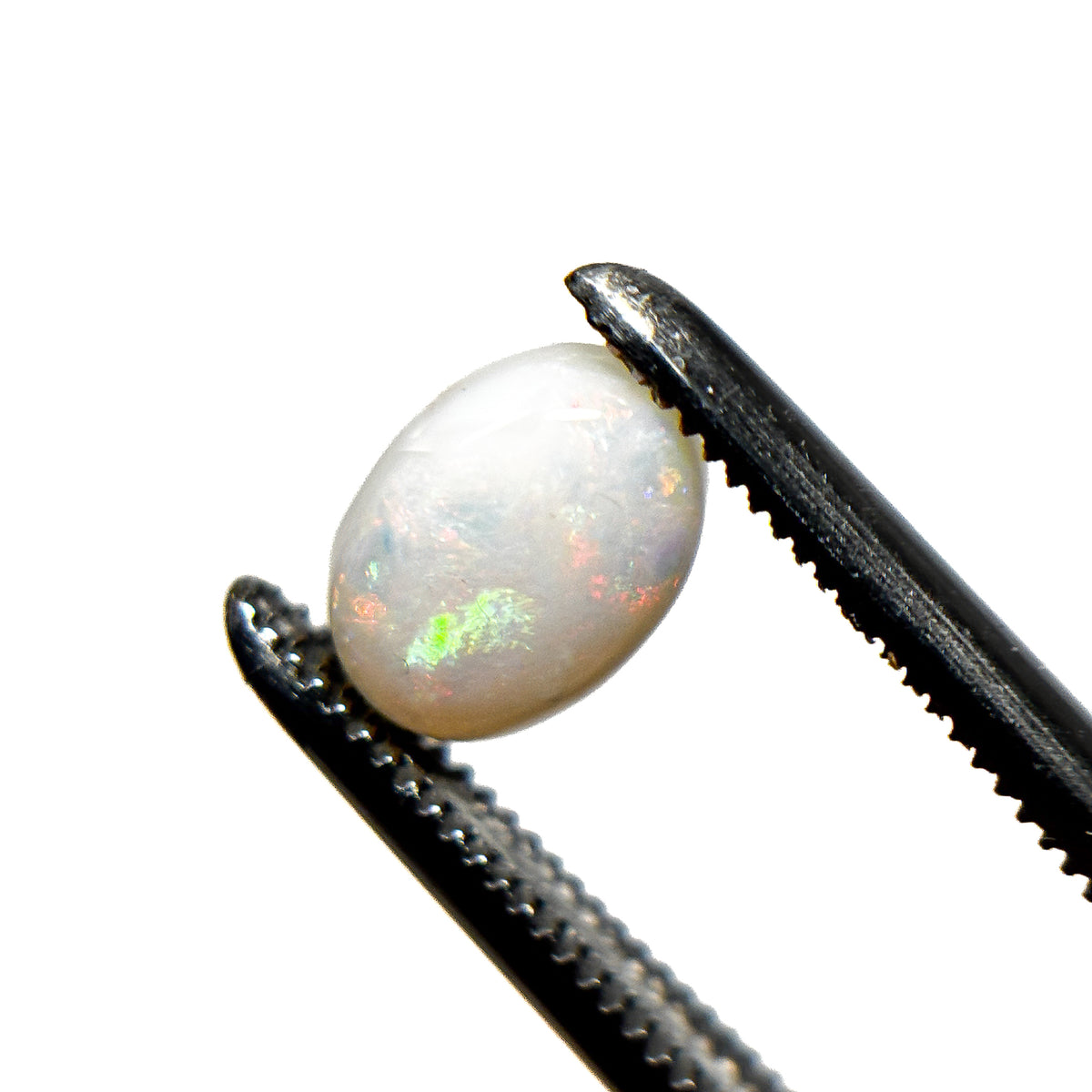 White Opal Multicolour 8x6x3 Cabochon Oval 0.95 Carat