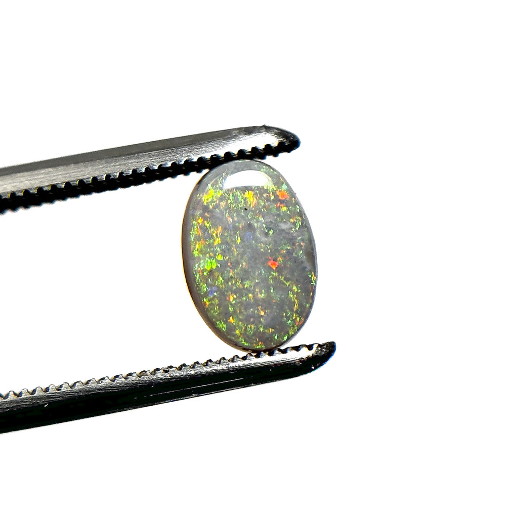 White Opal Green Multicolour 7x5x3 Cabochon Oval 0.70 Carat