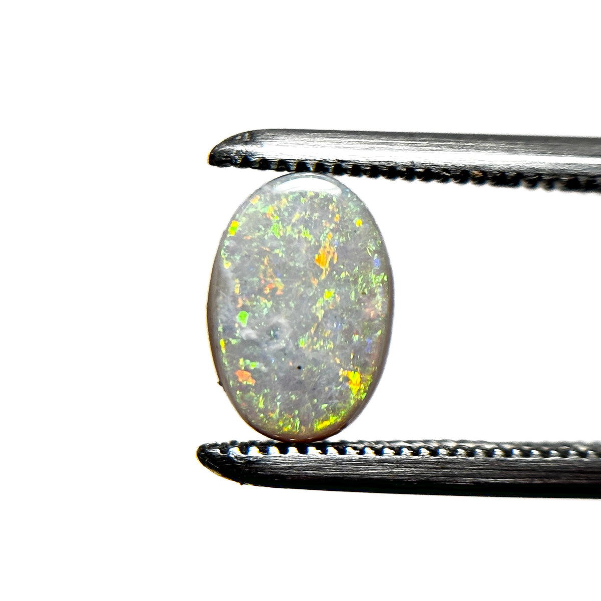 White Opal Green Multicolour 7x5x3 Cabochon Oval 0.70 Carat