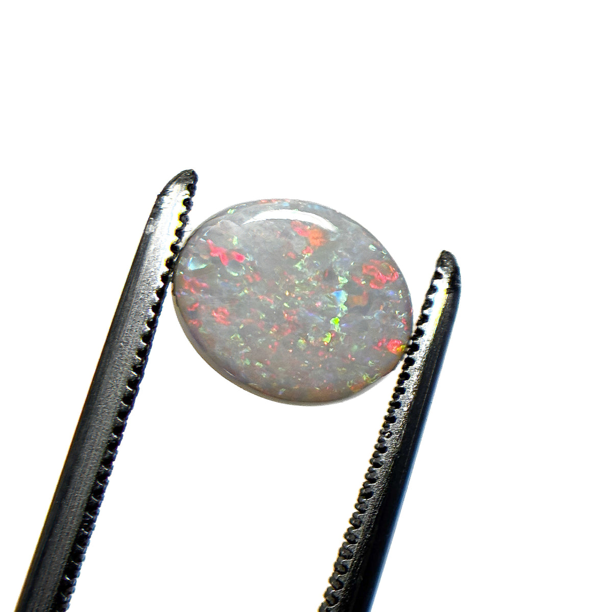 White Opal Red Multicolour 9x7x2.5 Cabochon Oval 1.25 Carat
