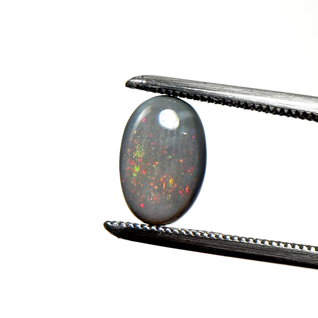 Semi Black Opal Multicolour 10x6.5x3.3 Cabochon Oval 1.5 Carat