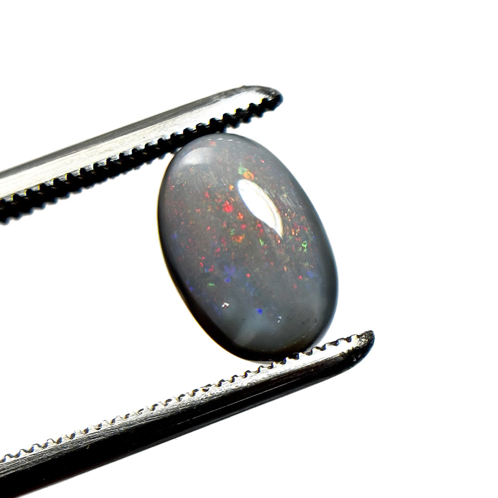 Semi Black Opal Multicolour 10x6.5x3.3 Cabochon Oval 1.5 Carat