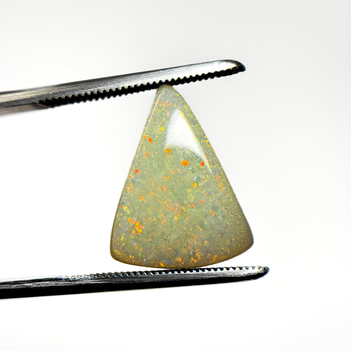 White Opal Red Multicolour 16x12.5x4 Cabochon Pear 4.7 Carat