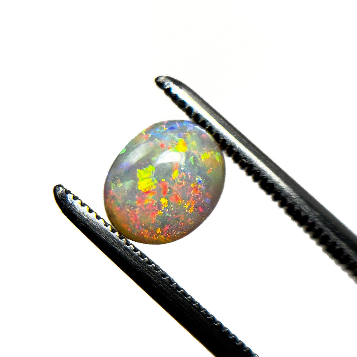 Crystal Opal Red Multicolour 8x6x4 Cabochon Oval 1.25 Carat